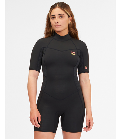 BILLABONG LADIES 2MM SYNERGY SPRINGSUIT - WILD BLACK