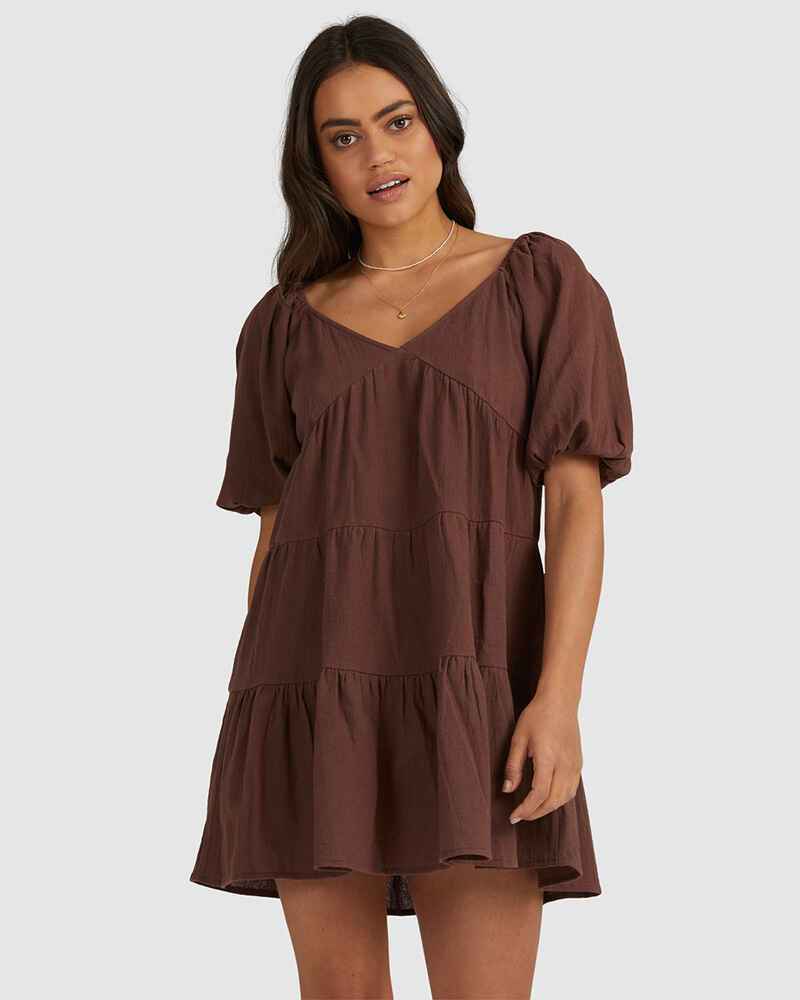 dark brown dress for wedding Billabong Gypset Mini Dress  Coast Board Shop