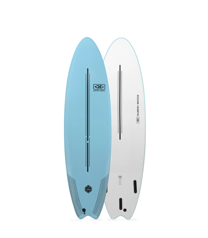 O&E EZI-RIDER SOFTOP SURFBOARD - 7'0" - PASTAL BLUE