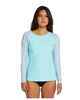 O'NEILL LADIES SALINA SOLIDS L/S RASHSHIRT - AQUA/FOG