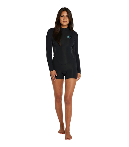 O'NEILL LADIES BAHIA BACKZIP L/S LONG SPRINGSUIT 2MM - BLACK