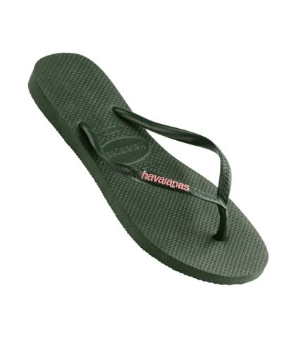 HAVAIANAS SLIM LOGO POP UP JANDAL - GREEN OLIVE