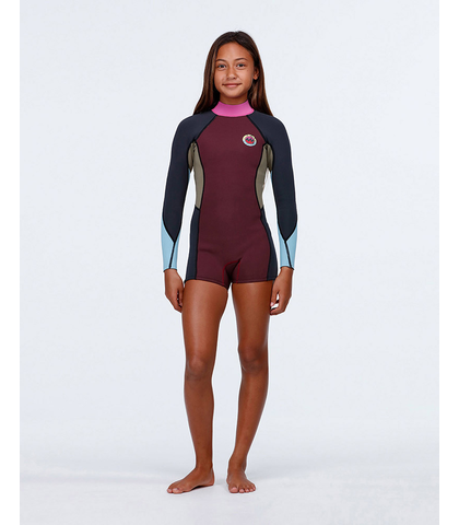 BILLABONG TEEN GIRLS SPRING FEVER L/S SPRINGSUIT - MULBERRY