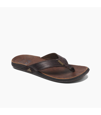 REEF J-BAYY III LEATHER JANDAL - DARK BROWN 