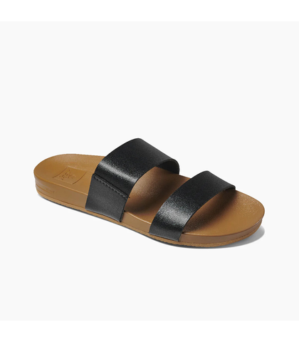 REEF LADIES CUSHION VISTA SANDAL - BLACK / NATURAL