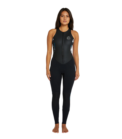 O'NEILL LADIES CRUISE FRONTZIP 2MM  LONG JANE SUIT - BLACK