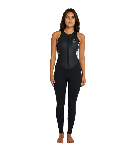 O'NEILL LADIES CRUISE FRONTZIP 2MM  LONG JANE SUIT - BLACK