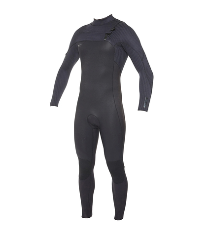 O'NEILL MENS HYPERFREAK 3/2+ CHEST ZIP STEAMER - BLACK / BLACK