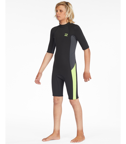 BILLABONG BOYS 2MM ABSOLUTE BACKZIP SPRING SUIT - STEALTH