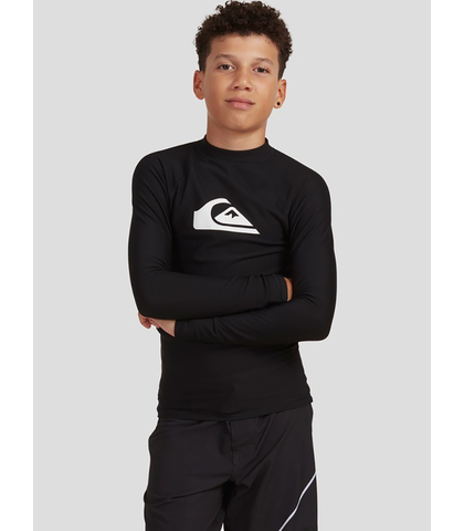 QUIKSILVER BOYS HEATER L/S RASHSHIRT - BLACK