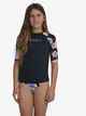 ROXY GIRLS SWIM FOR GOOD TIME S/S LYCRA - BLACK REEF FLOWERS