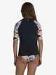 ROXY GIRLS SWIM FOR GOOD TIME S/S LYCRA - BLACK REEF FLOWERS