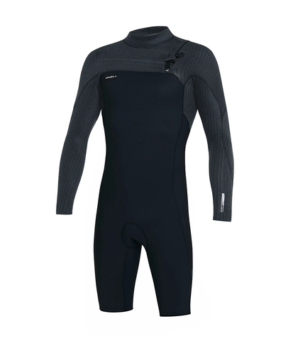 O'NEILL MENS 2MM HYPERFREAK L/S CHEST ZIP SPRINGSUIT - GUNMETAL