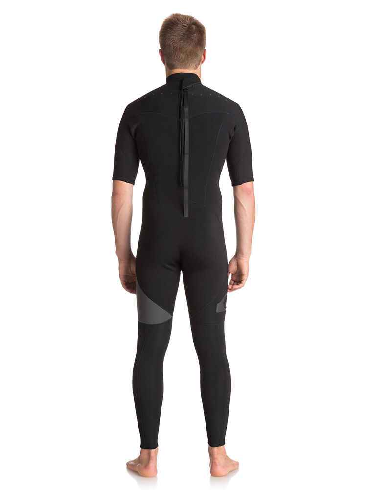 QUIKSILVER MENS SYNCRO 2/2 SHORT SLEEVE BACK ZIP STEAMER BLACK SurfMens Wetsuits Sequence