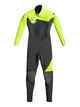 QUIKSILVER KIDS SYNCRO 3/2 BACKZIP GBS STEAMER - JET BLACK SAFETY YELLOW