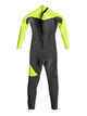 QUIKSILVER KIDS SYNCRO 3/2 BACKZIP GBS STEAMER - JET BLACK SAFETY YELLOW