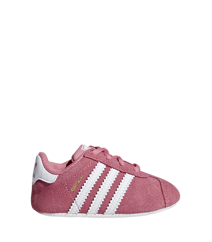 ADIDAS GAZELLE CRIB SHOES - PINK/WHITE