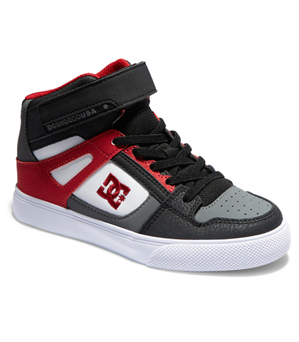 DC BOYS PURE HIGH-TOP EV SHOE - WHITE / GREY / RED