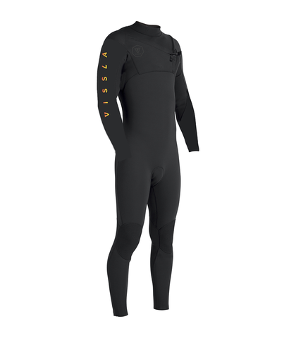 VISSLA BOYS - 7 SEAS TRIPPER 3/2 CHEST ZIP STEAMER - BLACK