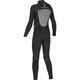 VISSLA BOYS - 7 SEAS TRIPPER 3/2 CHEST ZIP STEAMER - BLACK