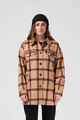 RPM LADIES BROOKLYN OVERSIZE SHACKET - TAN PLAID