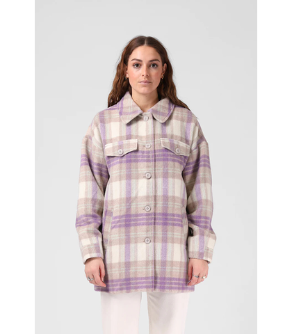 RPM LADIES BROOKLYN OVERSIZE SHACKET - LILAC PLAID