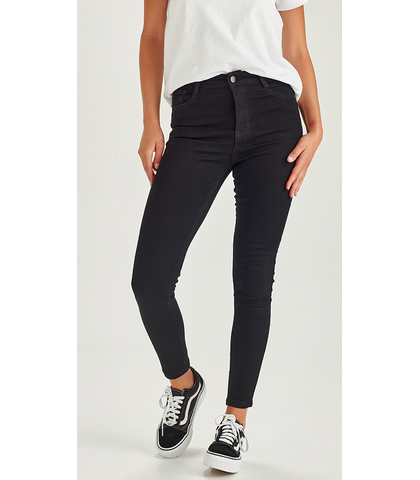 JUNK FOOD JEANS - SLIP ANKLE GRAZER - BLACK