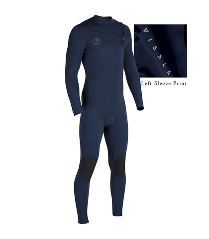 VISSLA MENS 7 SEAS TRIPPER 3/2 GBS CHEST ZIP STEAMER - MIDNIGHT