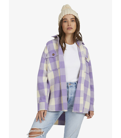 ROXY LADIES CHECK THE SWELL JACKET - LAVENDER CHECK