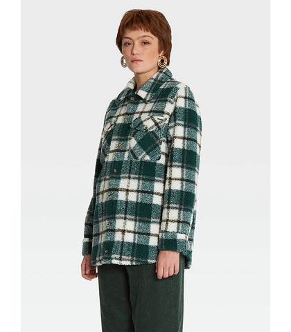 VOLCOM LADIES SILENT SHERPA JACKET - DARK PINE