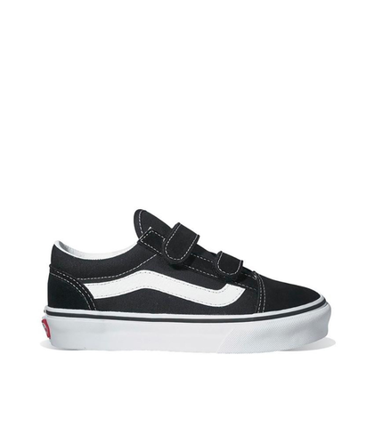 VANS BOYS OLD SKOOL VELCO SHOE - BLACK / WHITE