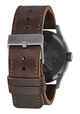 NIXON SENTRY LEATHER WATCH - GUNMETAL / BLK / DARK BROWN