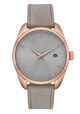 NIXON THALIA LEATHER WATCH - GRAY SUNRAY / ROSE GOLD / GRAY