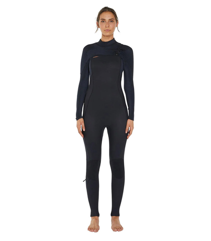 O'NEILL LADIES HYPERFREAK 4/3 CHEST ZIP STEAMER - BLACK