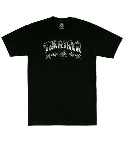THRASHER BARBED WIRE TEE - BLACK