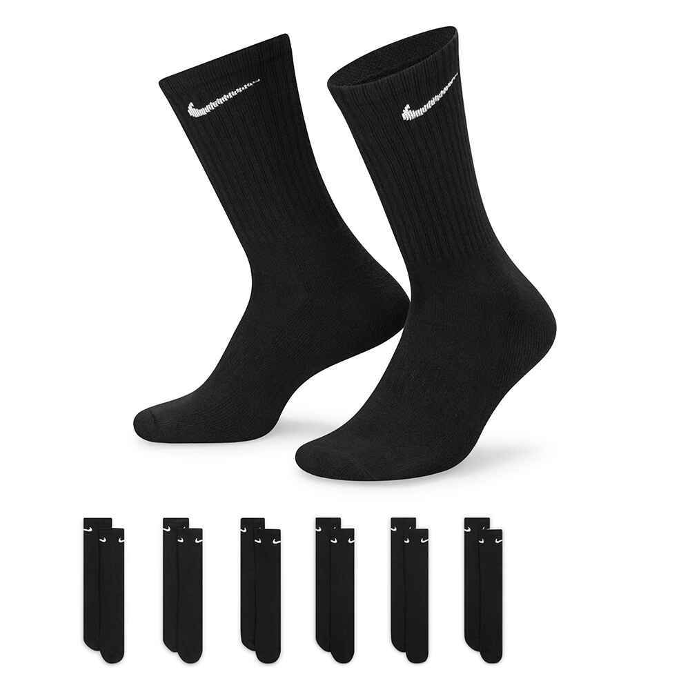 NIKE SB EVERYDAY CUSHION CREW SOCK 6 PACK BLACK NIKE 6.0 S23