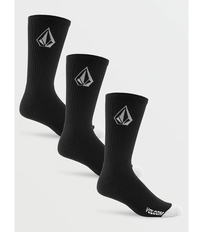 VOLCOM FULL STONE SOCK 3 PACK - BLACK 