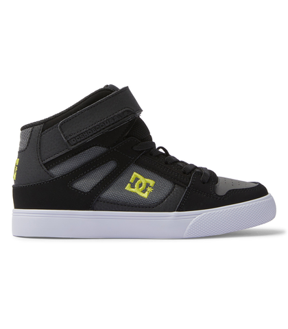 DC BOYS PURE HIGH TOP EV SHOE - BLACK/ SOFT LIME / BLACK