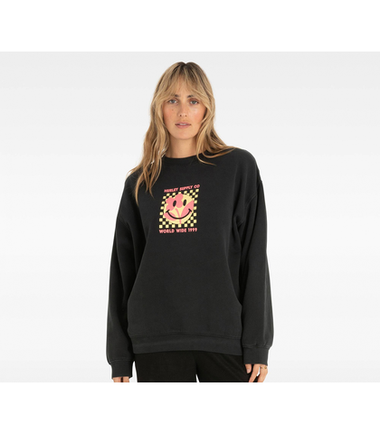 HURLEY LADIES WORLD WIDE CREW - BLACK