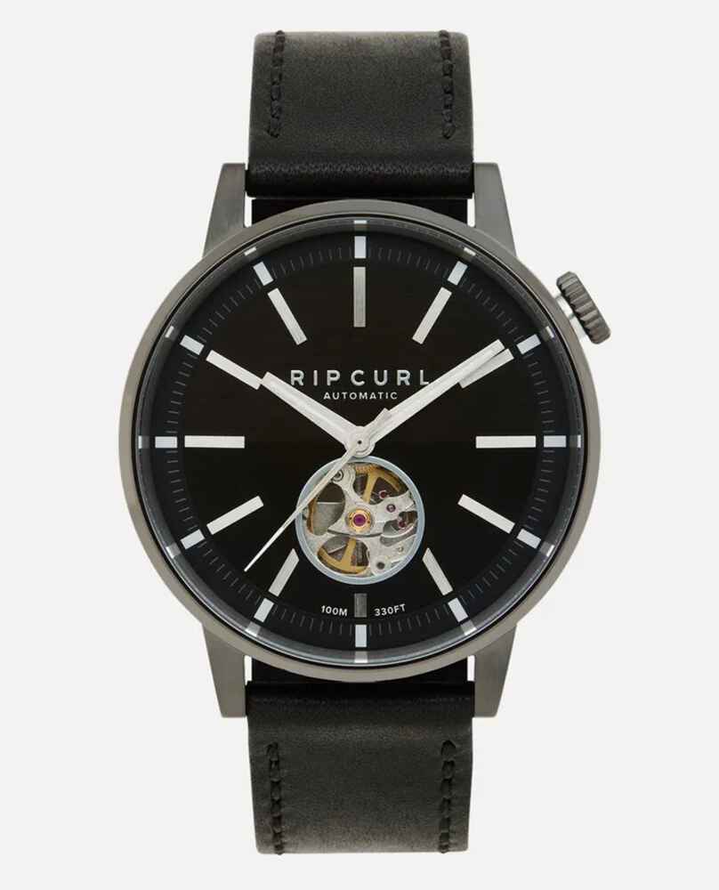 RIPCURL DRAKE AUTOMATIC LEATHER WATCH - GUNMETAL - Mens-Watches ...
