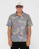 RUSTY MENS PEKING S/S DRESS SHIRT - BLUE SPRUCE