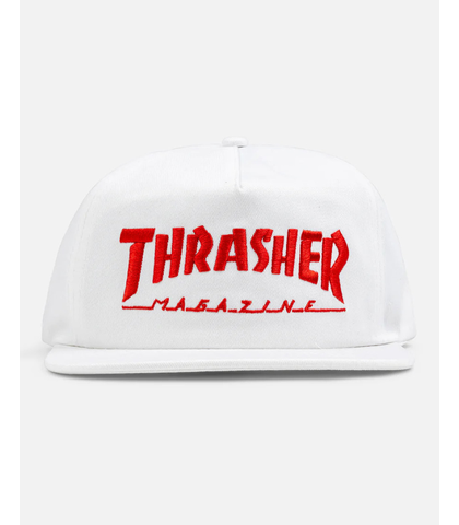 THRASHER MAG LOGO SNAPBACK CAP - WHITE