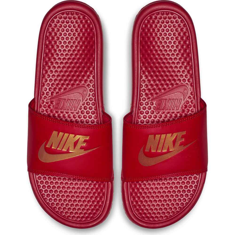 Nike Sb Benassi Slide Red Gold Footwear Slides Sequence Surf Shop