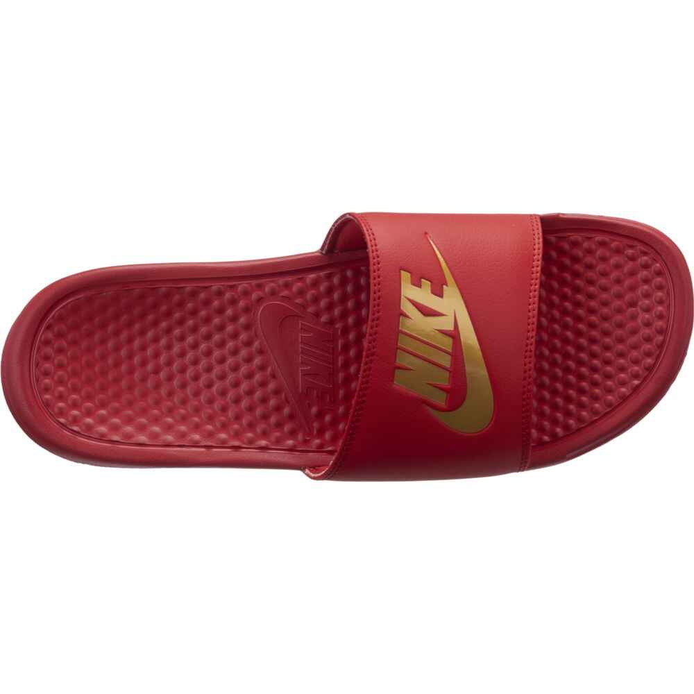 nike benassi red and gold