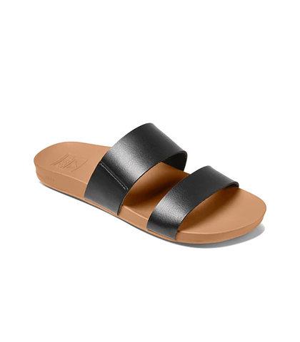 REEF LADIES CUSHION VISTA SANDAL - BLACK / NATURAL