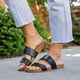 REEF LADIES CUSHION VISTA SANDAL - BLACK / NATURAL