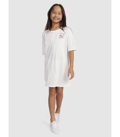 ROXY GIRLS HIP HOP STAR TEE DRESS - WHITE