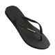 HAVAIANAS SLIM LOGO METALLIC JANDAL - BLACK / GOLD