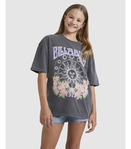 BILLABONG GIRLS KISSED BY THE SUN S/S TEE - WASHED BLACK
