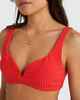 BILLABONG LADIES TERRY RIB DION DD BRA BIKINI TOP - FIRE RED